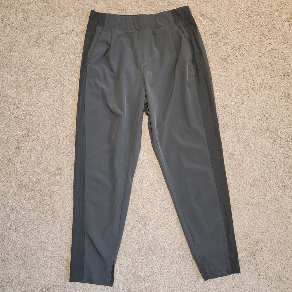 Apana Womens Medium Charcoal Gray Athletic Running Yoga pants stretch waist
